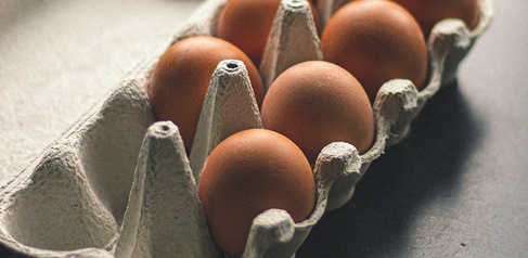 Partially empty egg box