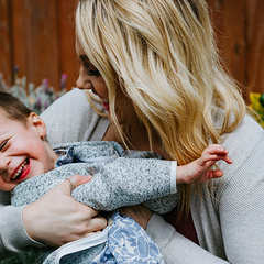 Mother and toddler boy