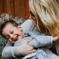 Mother and toddler boy
