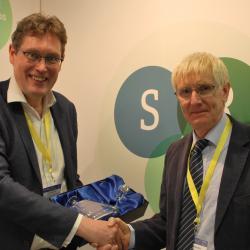 Graham Burton being presented with the 2019 SRF Distinguished Scientist Award